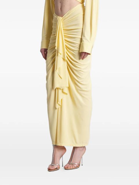 Christopher Esber ruffled-detailing maxi skirt - Yellow