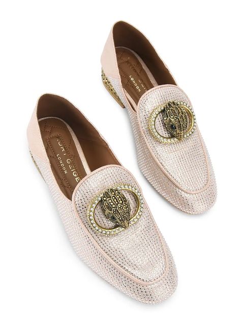 Kurt Geiger London mokasyny Chelsea Fold Back Loafer damskie kolor srebrny na płaskim obcasie 5388924069