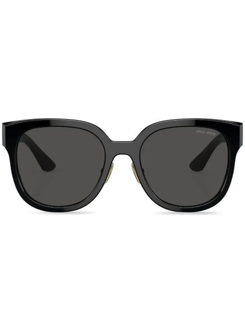 Miu Miu Eyewear logo-lettering D-frame sunglasses - Black - zdjęcie produktu nr 1