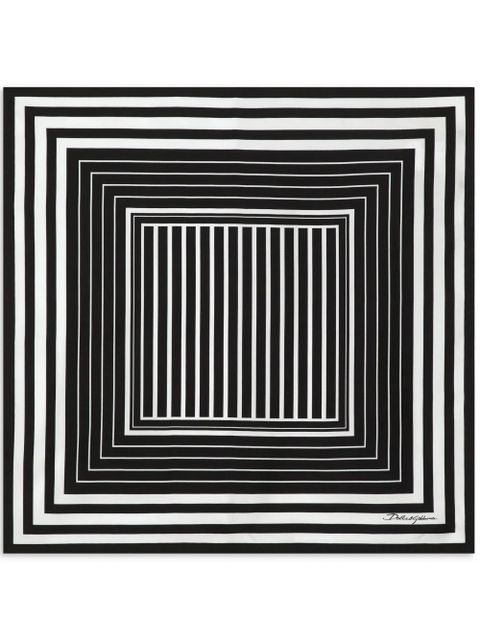 Dolce & Gabbana striped silk scarf - Black - zdjęcie produktu nr 1