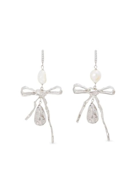 Marni pearl-drop bow earrings - Gold - zdjęcie produktu nr 1