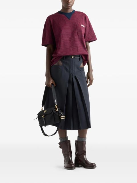 Prada striped-pattern pocket T-shirt - Red - zdjęcie produktu nr 2