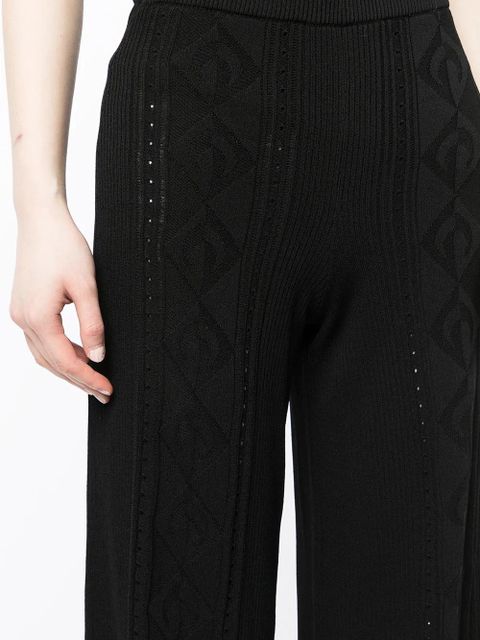 Marine Serre Crescent Moon-pattern wide-leg trousers - Black