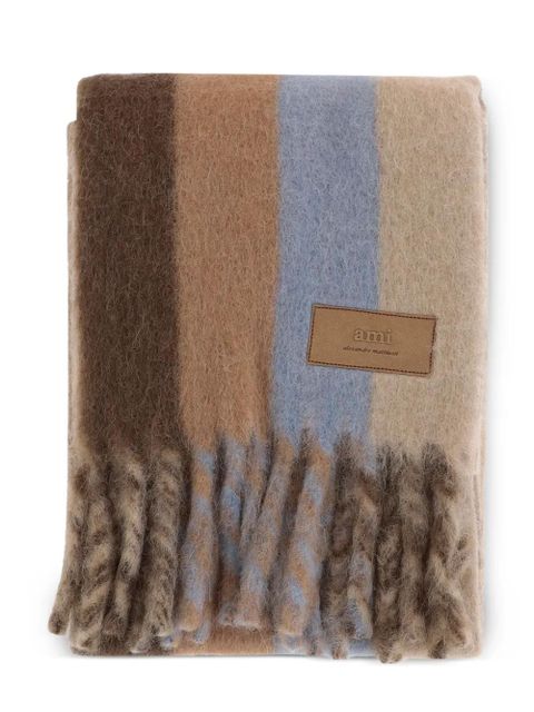 AMI Paris striped fringed scarf - Brown - zdjęcie produktu nr 1