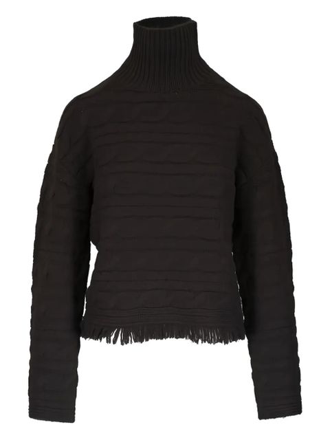 Guest In Residence cable-knit frayed sweater - Brown - zdjęcie produktu nr 1