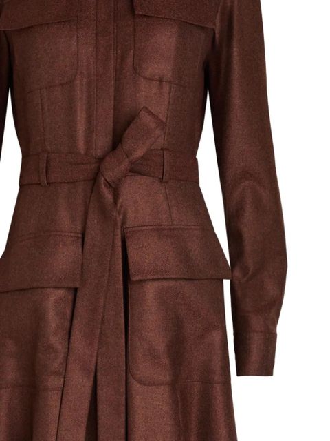 Gabriela Hearst Meyer belted midi shirt dress - Brown