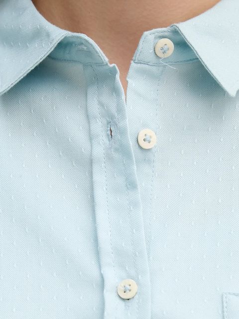 United Colors of Benetton koszula damska kolor niebieski regular z kołnierzykiem klasycznym 56D8DQ0CG