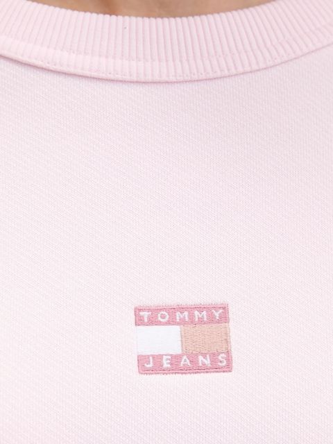 Tommy Jeans bluza bawełniana damska kolor różowy z aplikacją DW0DW17325