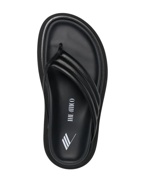 The Attico chunky-sole leather flip flops - Black