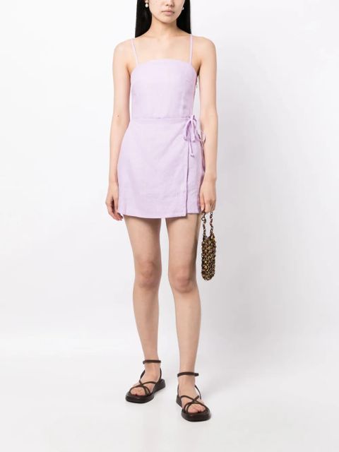 Faithfull the Brand Llian linen wrap minidress - Purple - zdjęcie produktu nr 2
