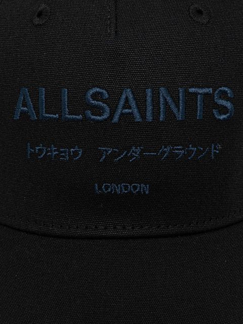 AllSaints czapka z daszkiem bawełniana kolor czarny z aplikacją 29AS101819
