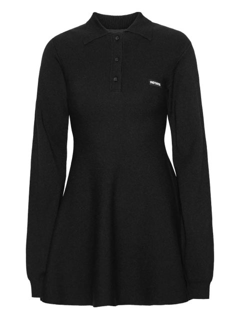 ROTATE BIRGER CHRISTENSEN polo-collar mini dress - Black - zdjęcie produktu nr 1