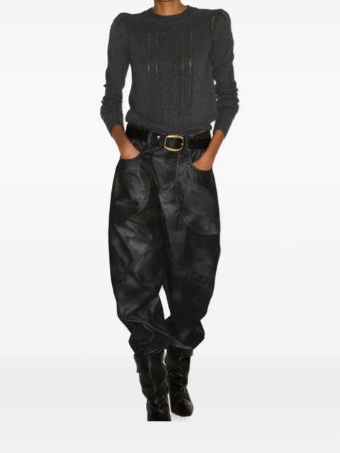 ISABEL MARANT long-sleeves cable-knit sweater - Grey - zdjęcie produktu nr 2