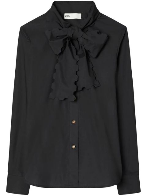 Tory Burch Scalloped-Bow Poplin blouse - Black - zdjęcie produktu nr 1