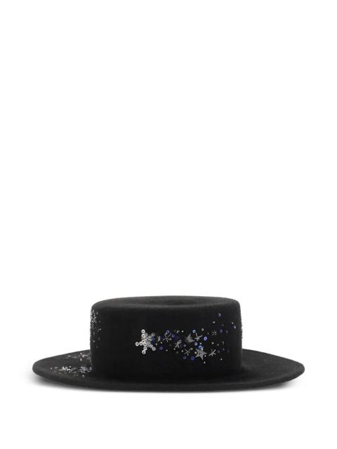 Ruslan Baginskiy wide-brim sequin-embellished hat - Black - zdjęcie produktu nr 1