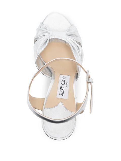Jimmy Choo 120mm Heloise leather sandals - Silver
