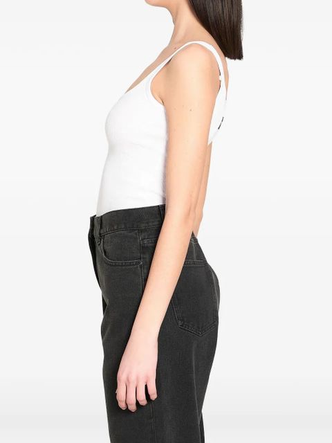 Marine Serre ribbed logo tank top - White - zdjęcie produktu nr 2