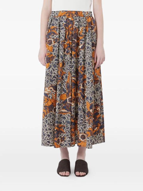 Weekend Max Mara floral-print midi cotton skirt - Blue - zdjęcie produktu nr 1
