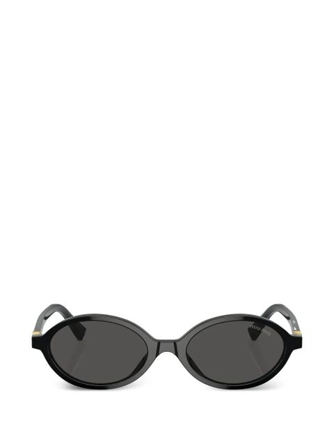 Miu Miu Eyewear logo-lettering sunglasses - Black - zdjęcie produktu nr 1