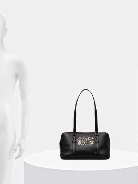 Love Moschino torebka skórzana kolor czarny JC4332PP0NK1300A
