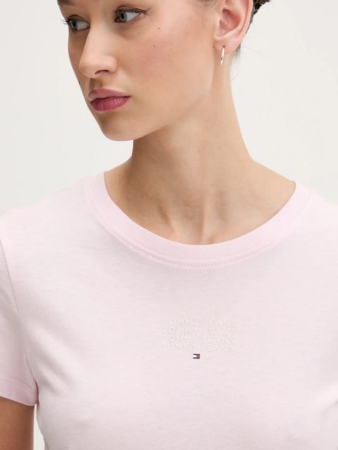 Tommy Jeans t-shirt bawełniany damski kolor różowy DW0DW21841