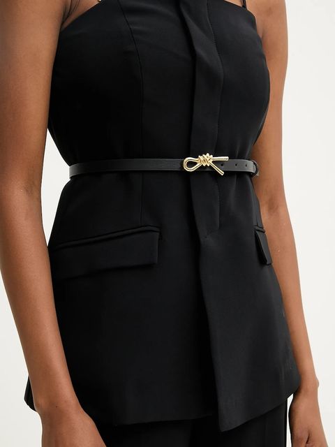 Answear.LAB kombinezon kolor czarny z dekoltem karo