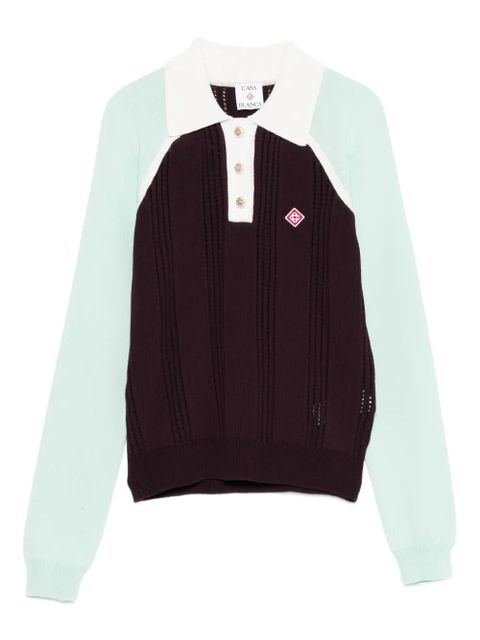 Casablanca colourblock polo top - Red - zdjęcie produktu nr 1