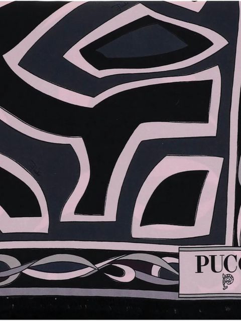 PUCCI geometric-print frayed scarf - Black