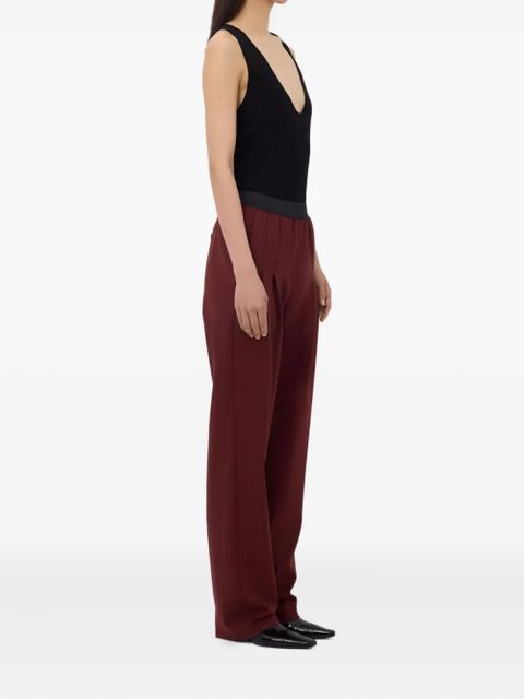 LouLou de Saison elasticated-waistband pleated-front trousers - Red