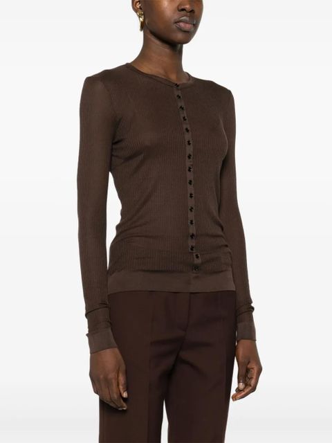 LEMAIRE long-sleeve ribbed top - Brown - zdjęcie produktu nr 2