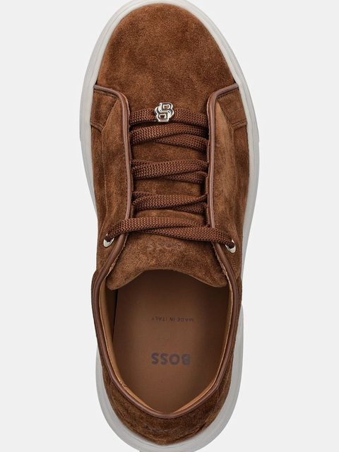 BOSS sneakersy zamszowe Gabry damskie kolor brązowy 50551458