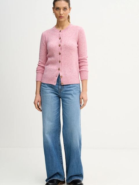 United Colors of Benetton kardigan wełniany kolor różowy 103ME500L - zdjęcie produktu nr 2