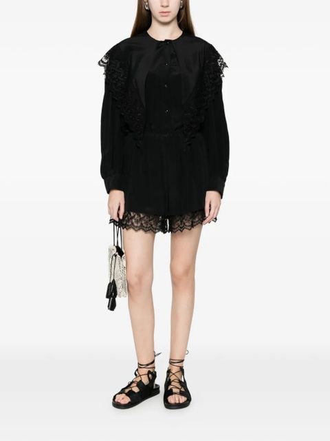 Simone Rocha lace-trim mini shorts - Black - zdjęcie produktu nr 2