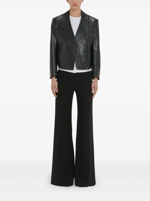 Victoria Beckham tailored leather biker jacket - Black