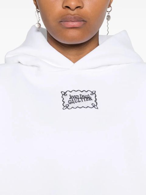 Jean Paul Gaultier logo-print hoodie - White
