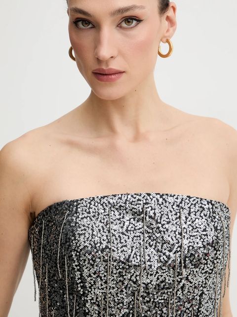 Bardot sukienka kolor czarny mini rozkloszowana 60099DB1