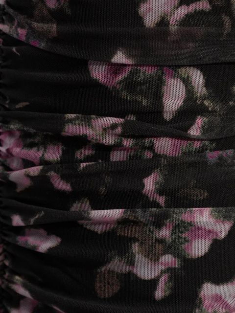 GANNI floral-print pencil skirt - Black