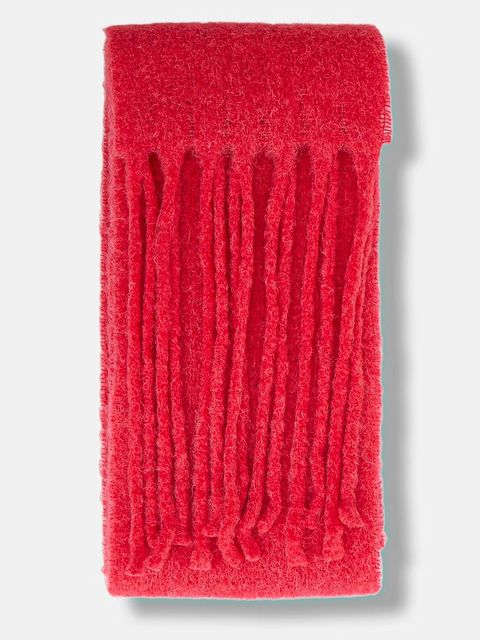 Patou szalik z dodatkiem wełny damski kolor czerwony gładki AC1170238