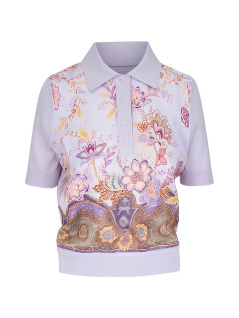 ZIMMERMANN floral-pattern polo top - Purple - zdjęcie produktu nr 1