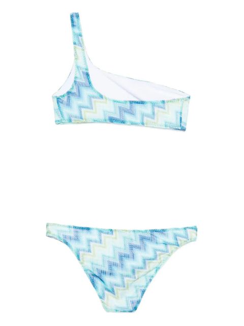 Missoni one-shoulder bikini set - Blue
