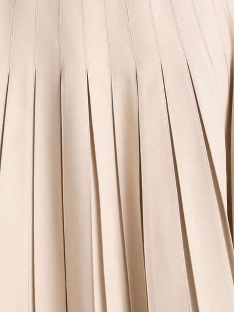 Yves Salomon pleated leather midi skirt - Neutrals