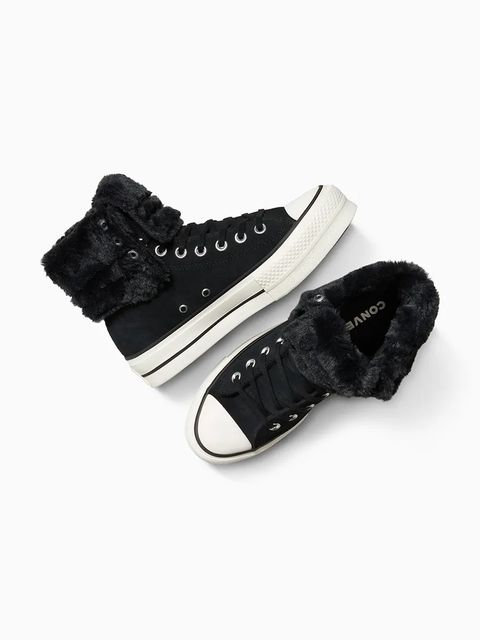 Converse trampki Chuck Taylor All Star Star Fold Over Lift kolor czarny A15229C