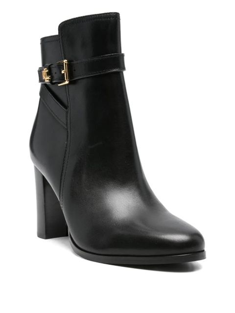 Lauren Ralph Lauren 80mm buckle-strap block-heel boots - Black