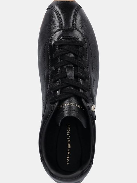 Tommy Hilfiger sneakersy skórzane TH LOW PROFILE RUNNER damskie kolor czarny FW0FW08951