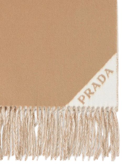 Prada frayed double cashmere scarf - Neutrals - zdjęcie produktu nr 2