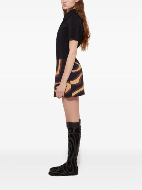PUCCI labirinto print short dress - Black