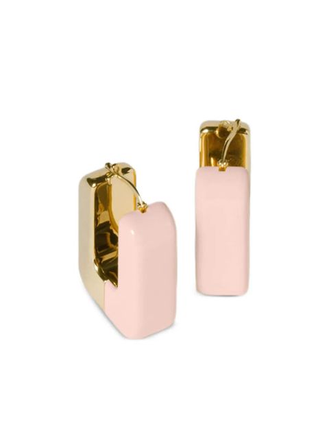 Miu Miu enamel-detail logo-lettering earrings - Gold