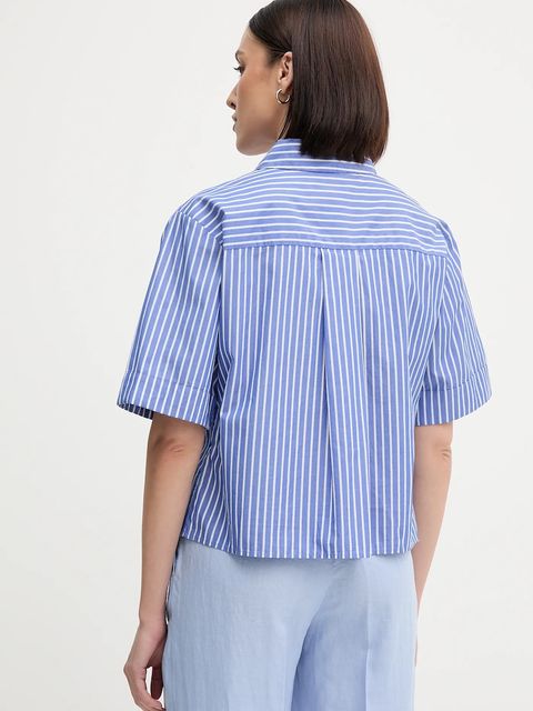 Tommy Hilfiger koszula bawełniana damska kolor niebieski relaxed z kołnierzykiem klasycznym WW0WW44717 - zdjęcie produktu nr 2