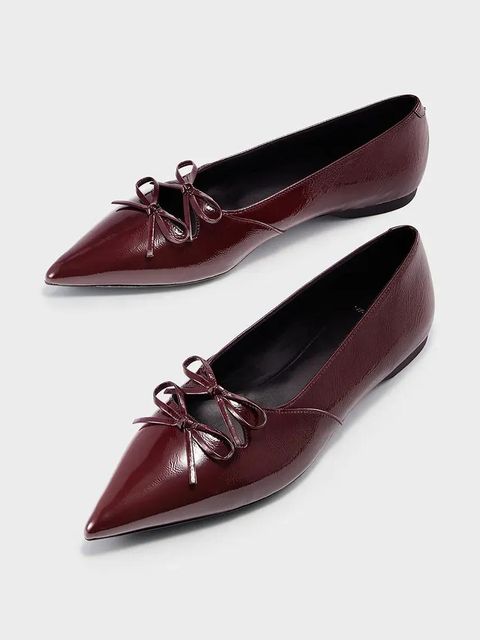 Vagabond Shoemakers baleriny skórzane HERMINE kolor bordowy 5933-160-38