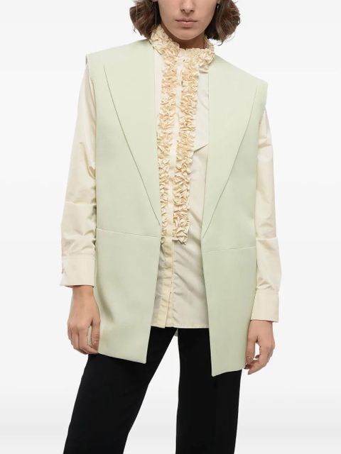 Jil Sander raw-edge sleeveless blazer - Green - zdjęcie produktu nr 1
